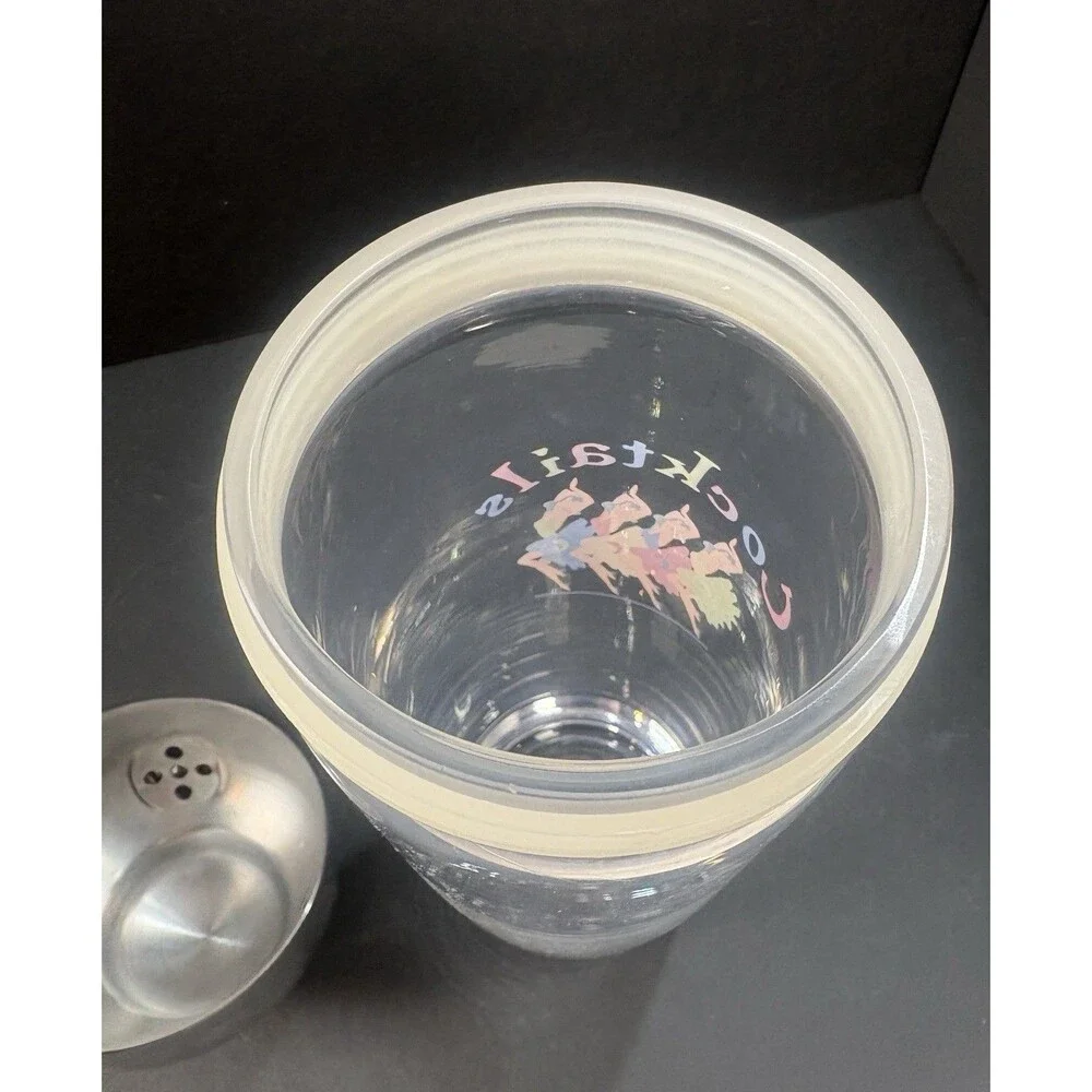 Cocktail Shaker Can Can Dancers with Chrome Top Art Deco Vintage Style